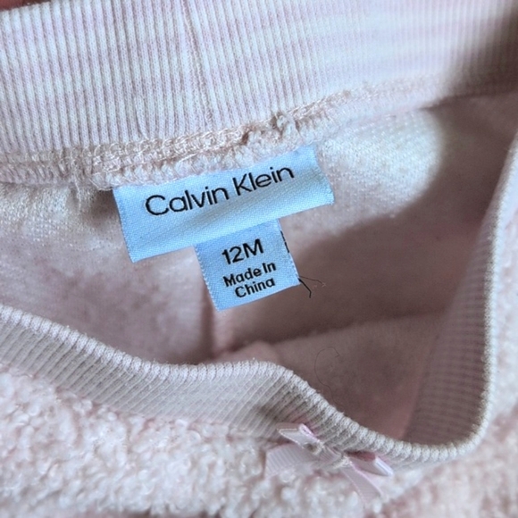 calvin klein pastel pink boucle knit joggers pants 12 months baby girl - Picture 6 of 8